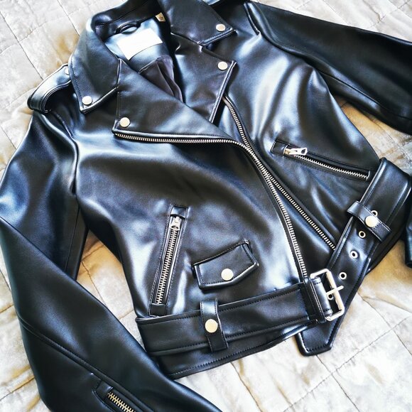 ARITZIA Wilfred Biker Vegan Leather Jacket ~ S (small) ~ like new - Picture 1 of 6